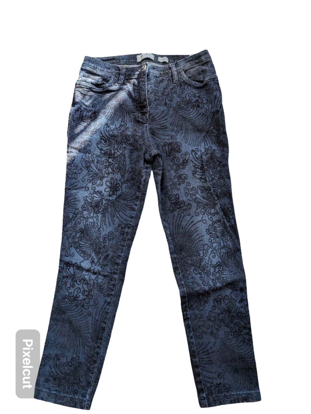 Michele Dark Blue Floral-Print Jeans